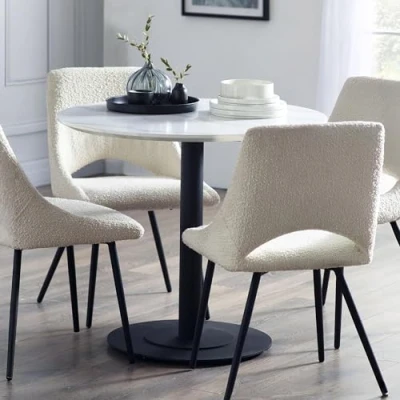 Imagen de Julian Bowen Dining Table Mesa de Comedor, mármol Blanco y Negro, Talla única