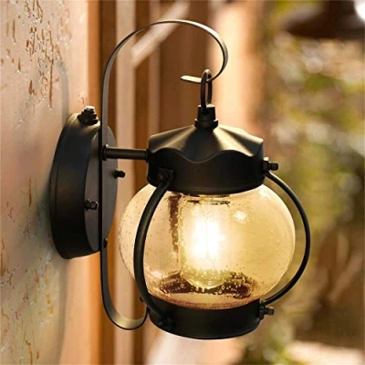Imagen de Hobaca E27 Clásico Negro Impermeable Vaso Lampara Pared Exterior Vintage Apliques de Iluminación IP44