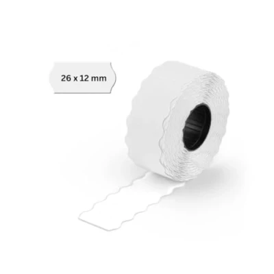 Imagen de POKORNYS etiquetas autoadhesivas para etiquetadores de precios (blanco/26 x 12 mm), despegables, etiquetado con precio, fecha... (Retirable, 54000 etiquetas)