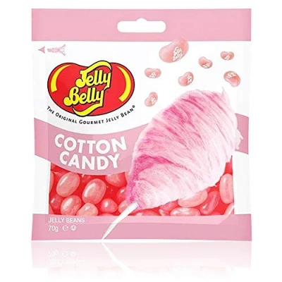 Imagen de Jelly Belly Beans, grajeas con sabor a Algodón de Azúcar, bolsa 70 gramos, caramelos masticables en forma judías