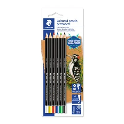 Imagen de STAEDTLER 10820BK6 CST Marcador Permanente en seco, Set de Mezcla, Multicolor, 6 Unidad (Paquete 1) (10820BK6 CST)