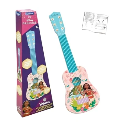 Imagen de Lexibook, Disney Vaiana, Mi Primera Guitarra para niños, 6 Cuerdas de Nylon, 53 cm, Guía incluida, Rosa/Azul, K200VN