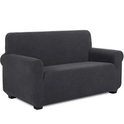 Imagen de TIANSHU Funda Elástica para sofá, Sofa 2 Plaza, Ajustables Fundas Elasticas, Proteger el de Sofá con Reposabrazos Antideslizante Antimanchas Lavable (Gris)