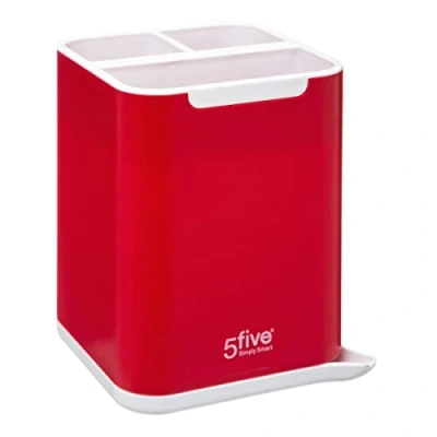 Imagen de Five Escurridor de Cubiertos Rojo con Base extraíble Boquilla Goteo