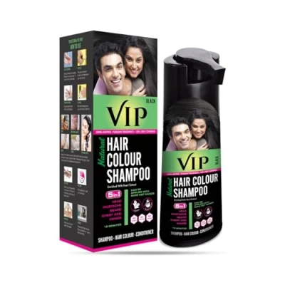 Imagen de VIP 5 in 1 hair Colour Shampoo base color black (180 ml)