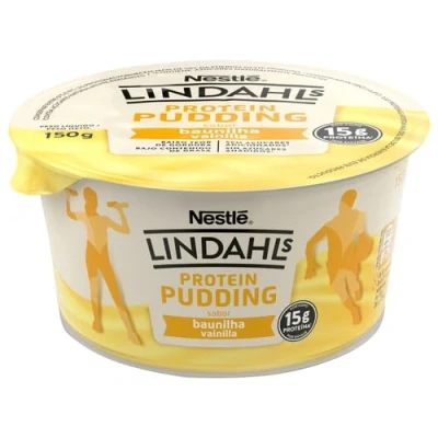 Imagen de PACK 4 UNIDADES Pudding con alto contenido en proteínas (15 g) LINDAHLS de Nestlé 4x150 g. (Vainilla)