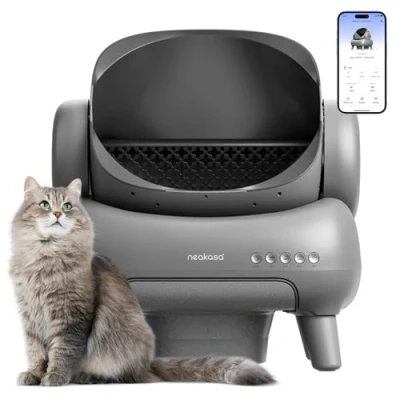 Imagen de Neakasa M1 Arenero Gatos Autolimpiable con Parte Superior Abierta, Bandeja de Arena automática para Control aplicación, eliminación residuos sin Olor, Bolsas Basura y Alfombrilla