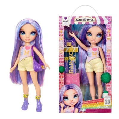 Imagen de RAINBOW HIGH My Fashion Style Doll Violet Muñeca de Moda 28 cm Color Arco Iris con Conjunto Llamativo y Bolso Elegante, Juego, Posable, Coleccionable, para Niños 4 a 12 Años o Más