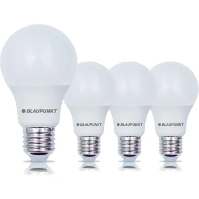 Imagen de Blaupunkt Bombilla LED Con Casquillo E27 Classic Luz Blanca Neutra 9W Equivalente a 60W Blanco Natural 4000K Rosca Edison Lámpara Calida de Bajo Coste y Energía Paquete 4