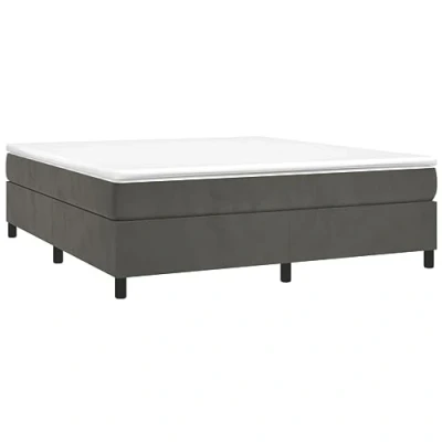 Imagen de vidaXL Estructura de Cama, Somier Matrimonio Listones, Base Cama Tapizada, Mueble para Dormitorio Hogar, Terciopelo Gris Oscuro 180x200 cm