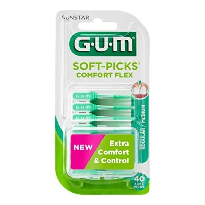 Imagen de Gum Soft Picks Comfort Flex regular Paquete de 40 púas suaves (3 paquetes unidades)