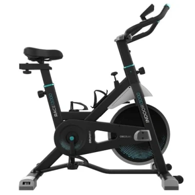 Imagen de Cecotec Bicicleta Estática Indoor con Volante de Inercia 13 Kg DrumFit 13000 Race. Pulsómetro, Pantalla LCD, Soporte Dispositivos, Ruedas, Resistencia por Fricción, Sillín Ajustable