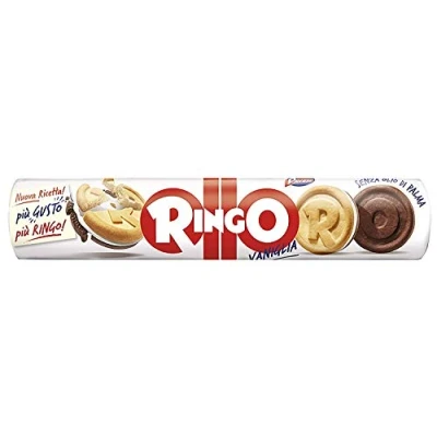 Imagen de 6x Pavesi Ringo Italian Biscuits Cookies with Cacao &amp; Vanilla Cream Filling 165g