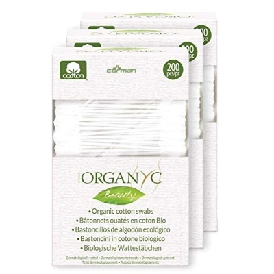 Imagen de Organ(y)c, Bastoncillos de Algodón Certificado 100% Bio, Paquete Biodegradable 4 Paquetes x 200 (Total 800 unidades)