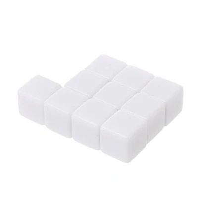 Imagen de ruiruiNIE 10 Piezas Dados en Blanco D6 12 mm Reescribible Blanco, de Mesa Seis Lados para Juguetes rol