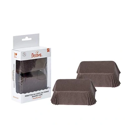 Imagen de DECORA, 0339883 Moldes para Mini Plumcakes, Muy Prácticos Hornear, Presentar y Regalar Resistentes hasta 220, Hechos en Italia, Color Marrón