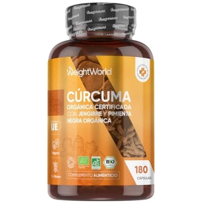 Imagen de Cúrcuma con Jengibre y Pimienta Negra Orgánica 1520mg 180 Cápsulas Fuente Natural de Vitaminas Minerales, Curcumina Piperina 3 Meses Suministro Alta Potencia, Vegano, Sin OGM Bio