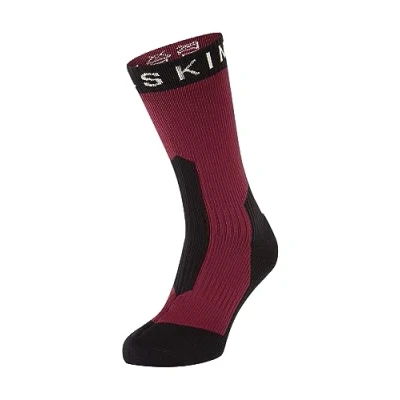 Imagen de Sealskinz Stanfield Calcetín de media caña impermeable para frío extremo, rojo/negro, L