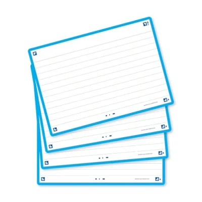 Imagen de Oxford Flash 2.0 80 fichas Bristol Cards A6 (10,5 x 14,8 cm) Marco de color turquesa