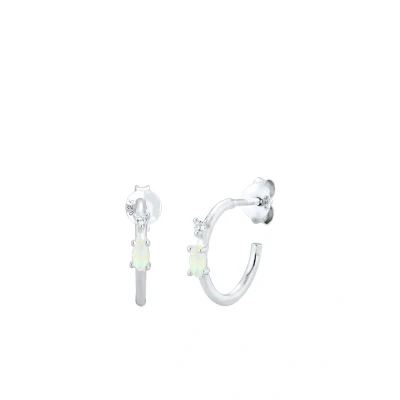Imagen de Elli Hoops Minimal Pendientes silvercoloured, Mujer, Talla: One Size, Silver coloured