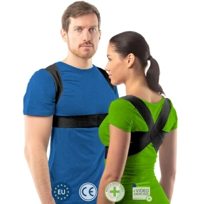 Imagen de aHeal Corrector postura espalda Hombre/Mujer de Espalderas Cifosis Corset recta Faja postural cervical Talla 0 Negro