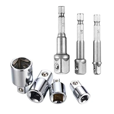 Imagen de Newder 3 Piezas Hexagon Socket Adapter Adaptador Wrench 1/4&quot;, 1/2&quot;, 3/8&quot; + 4 1/4 a 3/8 1/2