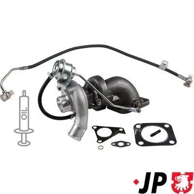 Imagen de JP GROUP 1517800410 Turbocompresor de gases escape incl. kit juntas, con tubería entrada aceite FORD: Transit Mk6 Furgón