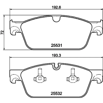 Imagen de HELLA 8DB 355 020 841 Juego de pastillas freno preparado para indicador desgaste MERCEDES BENZ: GL
