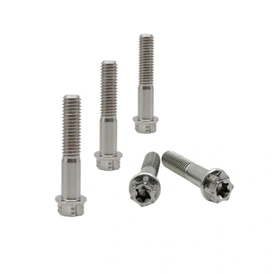Imagen de RISON Titanium Pernos de Titanio M6x1.0x20mm, 5 Piezas Tornillo Cabeza Torx Brida en Aleación GR5, Roscados con Reborde, Accesorios Modificación para Motocicleta, Bici