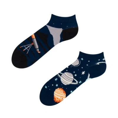 Imagen de Dedoles Calcetines Unisex Hombre Mujer y Niños Algodón muchos diseños divertidos diferente izquierda derecha, color: Azul, diseño: Cosmos (tobilleros), tamaño: 43 46