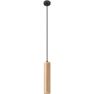 Imagen de SOLLUX LIGHTING Lino 2 Faretto Lampada A Sospensione Soffitto, Design Scandinavo E Rustico, Lampadina GU10 Sostituibile, 2x40 W, Legno Naturale, Ner