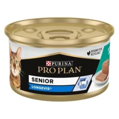 Imagen de Purina Pro Plan Comida Húmeda para Gato Senior, Mayor, Longevis 7+ Mousse con atún, 24 latas de 85 g