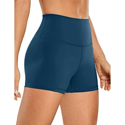 Imagen de CRZ Yoga Mujer Pantalones Cortos Motociclista de Entrenamiento Atléticos Mallas para Correr 7 cm Marfil FRANCÉS 40
