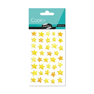 Imagen de Clairefontaine ES Maildor CY106C Una bolsa de pegatinas 3D Cooky 1 lámina 7,5 x 12 cm, estrellas (39 pegatinas)