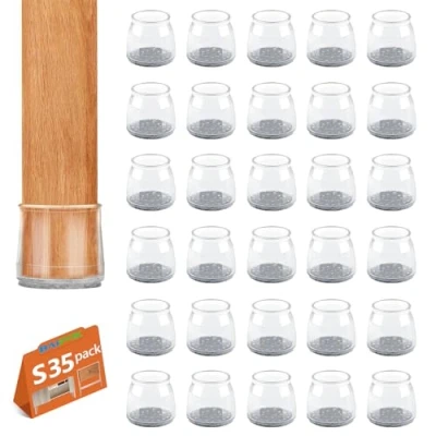 Imagen de BAIPOK 35 protectores para patas de silla, tapas silicona silla suelos madera dura, almohadillas protectoras muebles, fundas sillas con