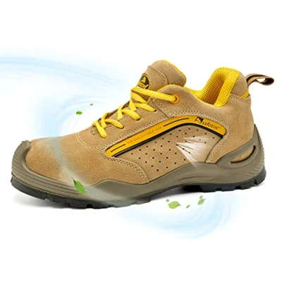 Imagen de Safetoe Zapatos de Seguridad Hombres y Mujer, 7296YN Botas Tipo Cuero Transpirable, Puntera Material Punta Acerol Ligeros Calzado, Zapatillas para Plantilla mas Comodas