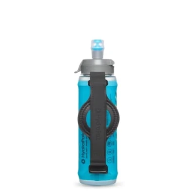 Imagen de HydraPak SkyFlask 350 ml (Azul Malibú) Petaca flexible plegable para correr (500 ml) Correa ajustable con tapón antisalpicaduras