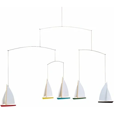 Imagen de Flensted Mobiles Dinghy Regatta 5 Mobile, acero, multicolor, 35 x 65 cm