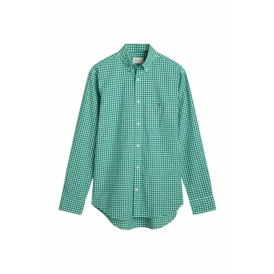 Imagen de GANT Reg Classic Poplin Gingham Shirt Camisa, Butternut Green, M Hombres