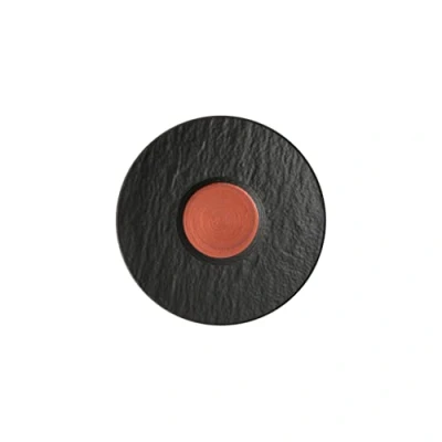 Imagen de Villeroy &amp; Boch Manufacture Rock Glow platillo para moca/expreso, de porcelana premium en animado negro y cobre, apto lavavajillas