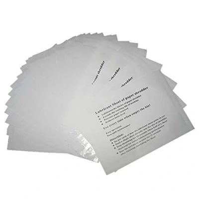 Imagen de VANRA 12 Piezas Aceite para Destructoras de Papel Hojas Lubricantes Papel, Mantenimiento Documentos Herramienta Corte Oficina Hogar