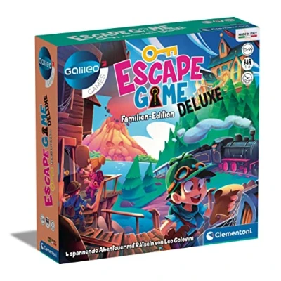 Imagen de Clementoni 59257 Escape Game Juego de Mesa Lujo con 4 Aventuras, Incluye Tarjetas Notas y Accesorios, Familiar a Partir 10 años [Edición en Alemán]