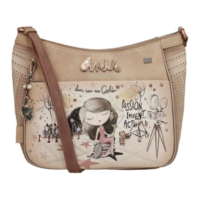 Imagen de Anekke Bandolera Grande Mujer de Polipiel para con Correa Ajustable y Cierres Cremallera Accesorios Complementos Medidas 28x27x12 cm