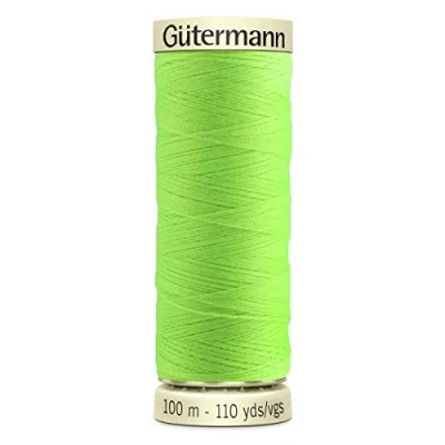 Imagen de Gutermann Sew All Thread. Bobina de hilo coser (100 m, 100% poliéster), color verde neón.