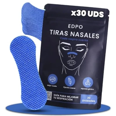 Imagen de EDICIÓN ESPECIAL Tiras Nasales EDPO® 30 Unidades + eBook “Respira Libre Abre Fosas Naturalmente Reduce Congestión, Ronquidos y Mejora la Respiración Hipoalergénicas