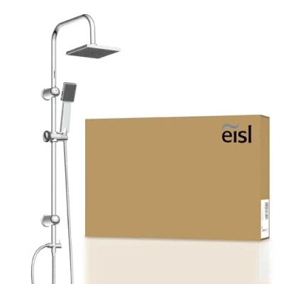 Imagen de EISL Easy Energy DX12004 A conjunto de ducha sin grifo, 2 en 1, mural grande (170 x 170 mm) y teleducha, rociador kit instalación completo, cromo