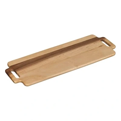 Imagen de Tala tabla rectangular grande de doble asa, servir y cortar madera acacia natural con asas, ideal para la preparación alimentos presentación elegante, 56,5 x 30,5 1,5 cm