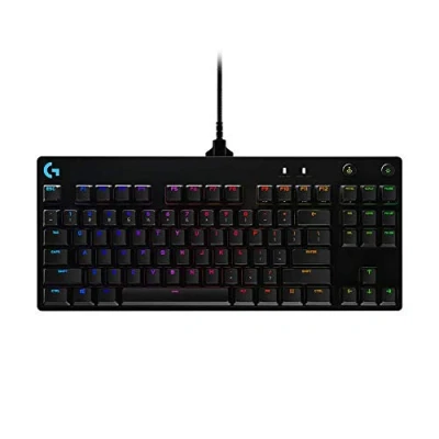 Imagen de Logitech G PRO TKL teclado Gaming Mecánico sin numérico, Teclas GX Clicky Azules, RGB LIGHTSYNC, Diseño portátil para esports, Cable Micro USB Desmontable, Disposición QWERTY US Negro