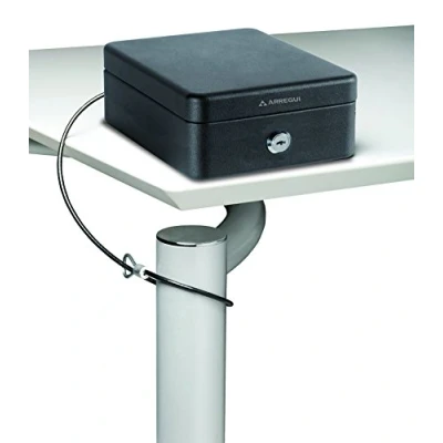 Imagen de ARREGUI Private C9467 Caja Caudales con Llave para Contar y Transportar Dinero de Seguridad acero Cable Fijación fuerte portatil 15 cm ancho Color Negro