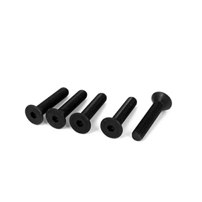 Imagen de sourcing map sourcingmap® M10 x 50mm avellanado hexagonal métricas Tornillos de cabeza plana 5pcs negro